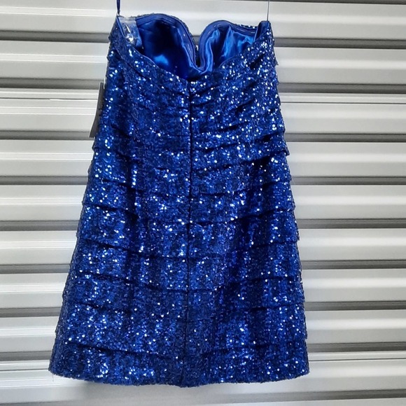 Anny Lee Womens Dress Size Large Blue Strapless Prom - Picture 5 of 9